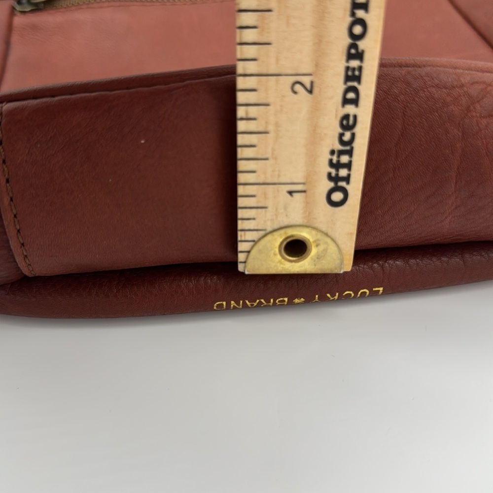 Lucky Brand Leather Crossbody Bag/Purse - Red/Brown‎ Color - Picture 11 of 12